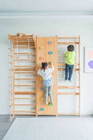 Walnut Modular | Swedish Ladder Jungle Gym - Wall Mounted by Avenlur